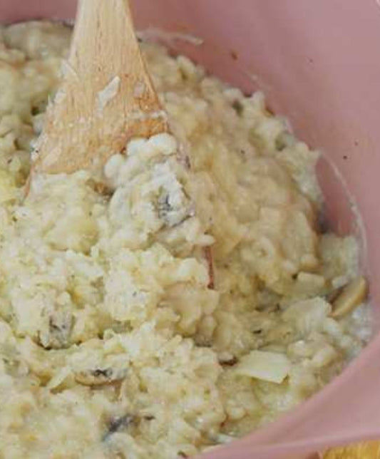 Risotto aux champignons, scamorza et parmesan