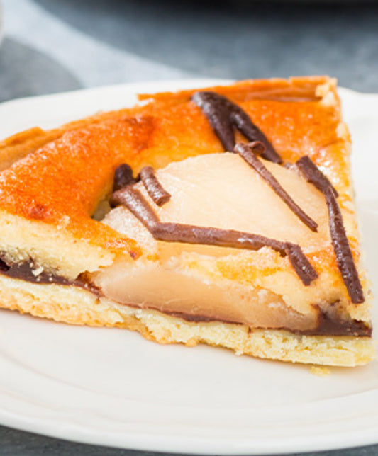 Tarte Amandine : amande, poire, chocolat