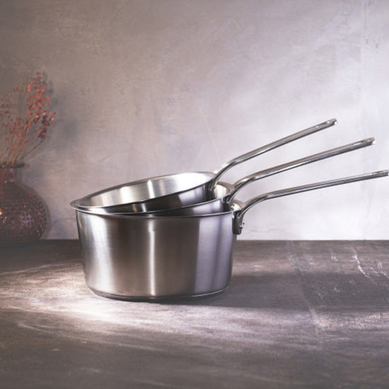 3 casseroles en inox brossé 1826