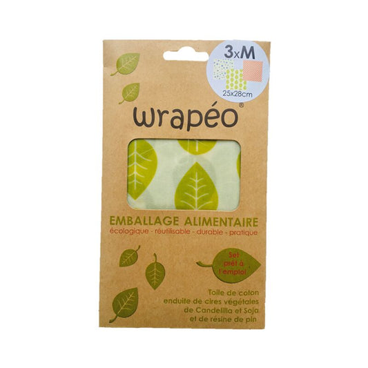 3 emballages cire végétale Wrapéo M