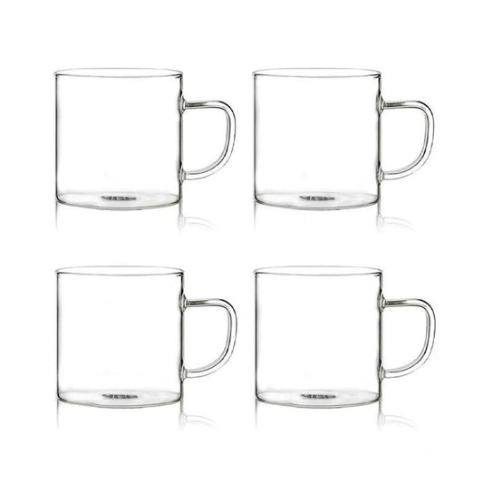 4 tasses en verre borosilicate 25cl