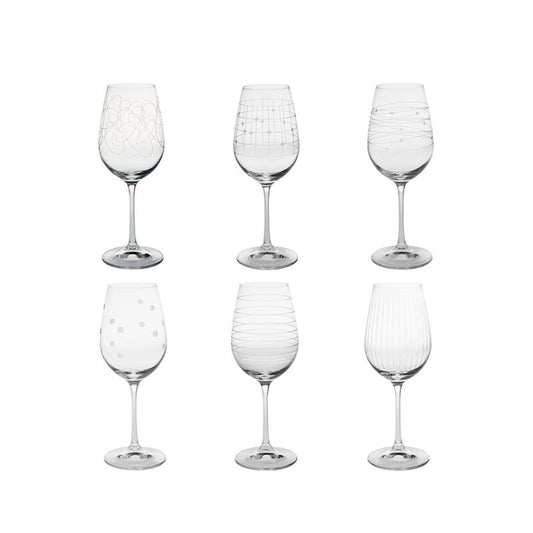 6 verres à vin graphik 35cl