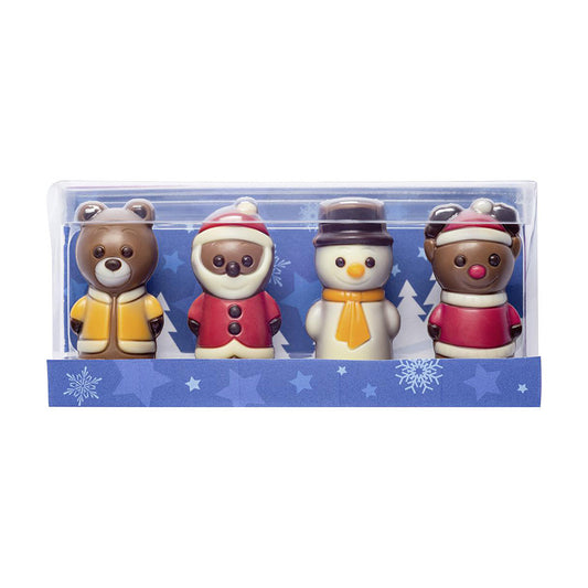 Boîte cadeau 4 mini moulages noël