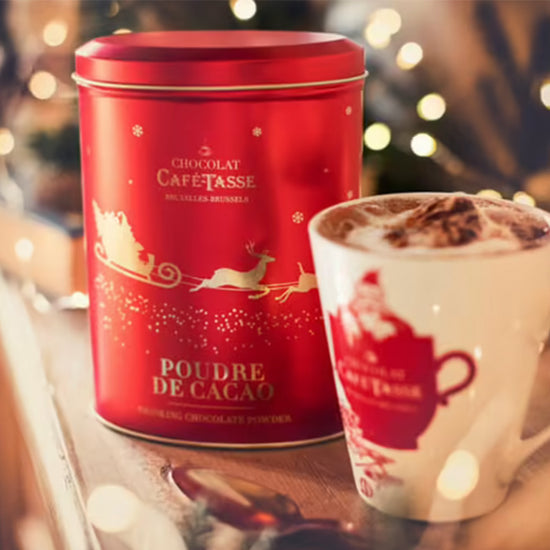 Boîte en métal cacao en poudre Noël