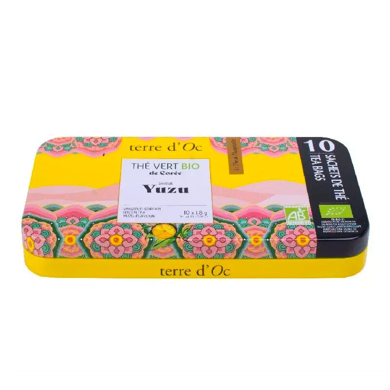 Boîte thé vert bio Yuzu de Corée en sachets