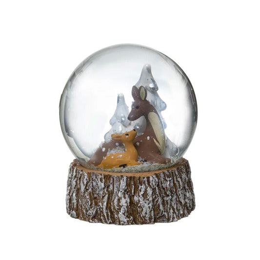 Boule de neige biche faon de 8cm