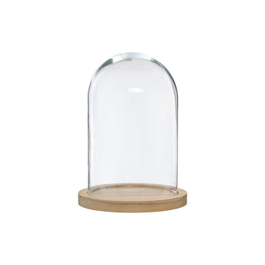 Cloche verre et bois 26cm