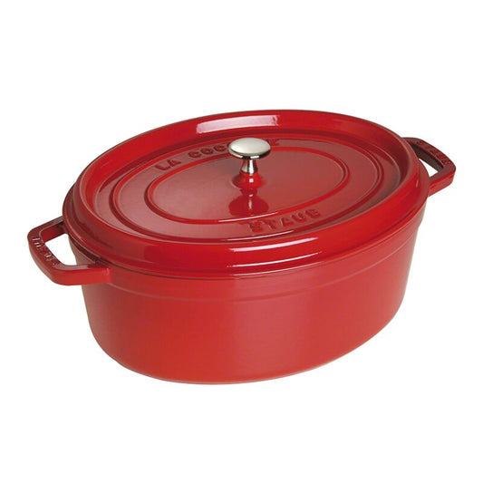 Cocotte en fonte ovale 31 cm cerise