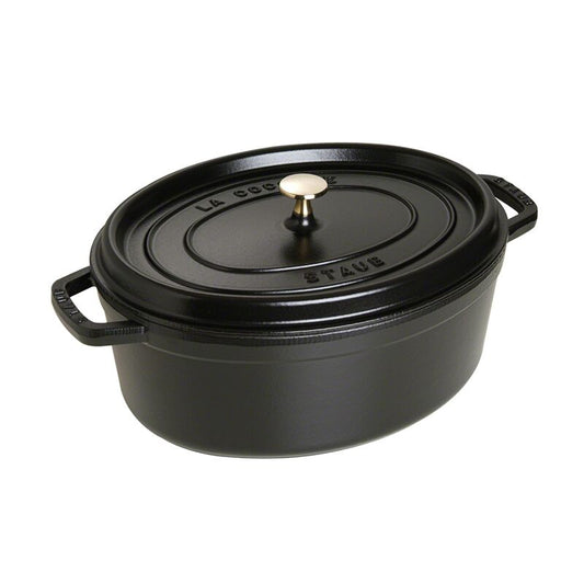 Cocotte en fonte ovale 33 cm noir