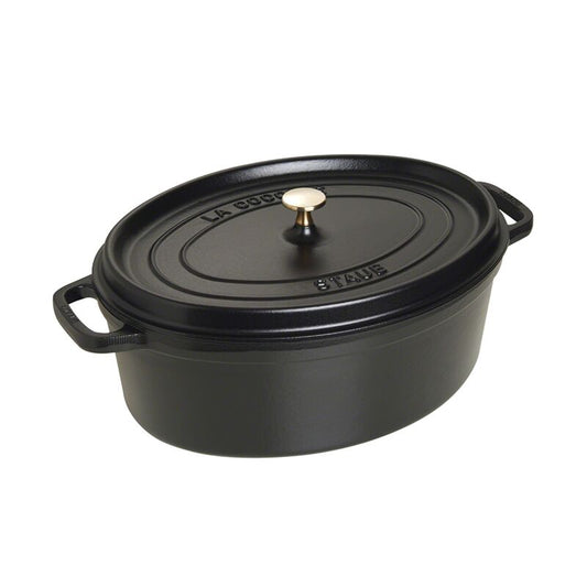 Cocotte en fonte ovale 37 cm noir