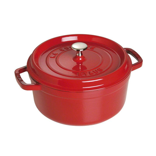 Cocotte en fonte ronde 24 cm cerise