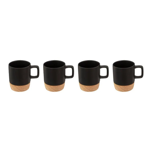 Coffret 4 tasses céramique bambou