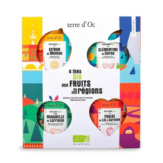 Coffret 4 thés bio aux fruits de nos régions