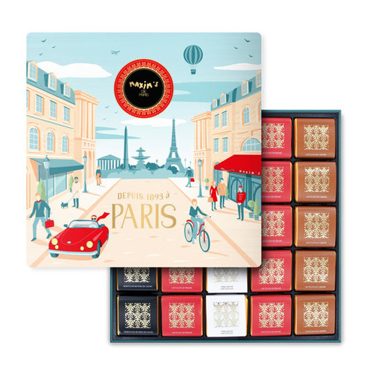 Coffret 50 carrés de chocolat paris