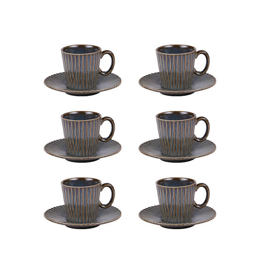 Coffret 6 tasses Liv bleu 9cl