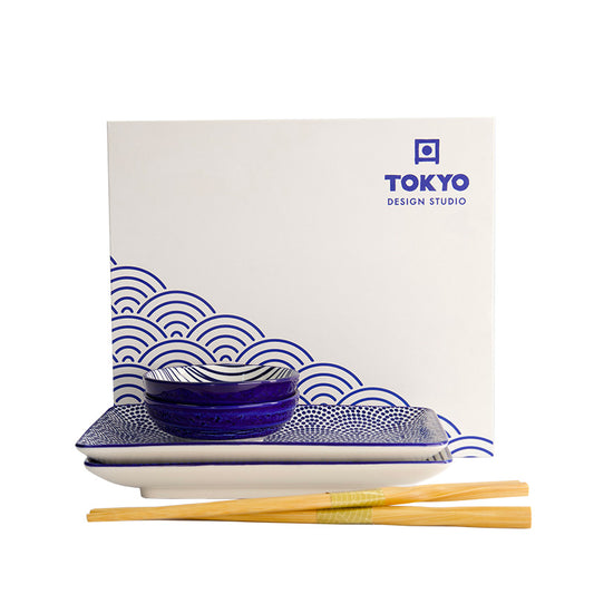 Coffret à sushis 6 pièces Nippon Bleu Tokyo Design