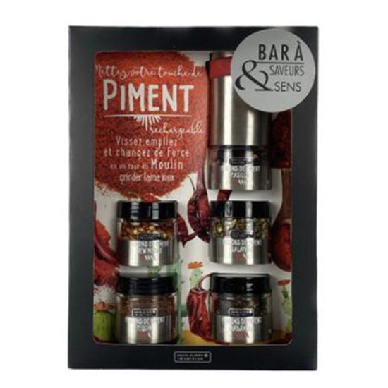 Coffret bar à piment moulin intégré