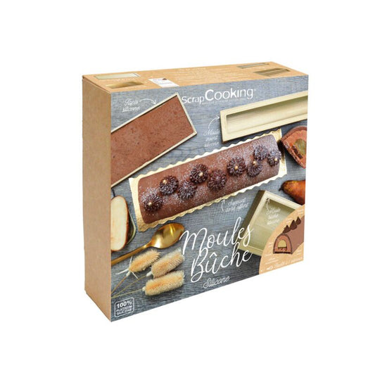 Coffret de 3 moules silicones bûche