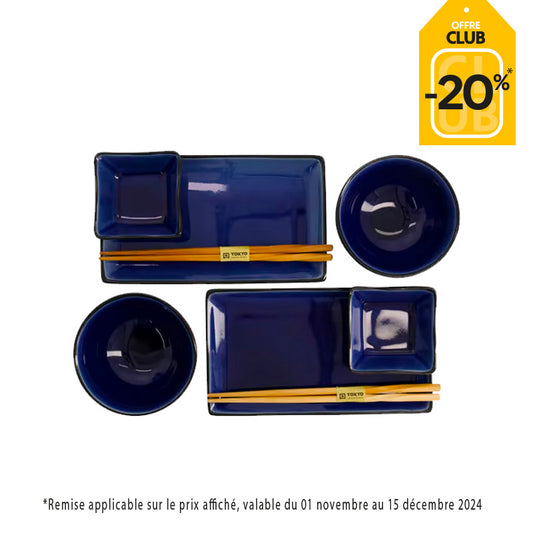 Coffret sushi 2 pers. Glassy bleu