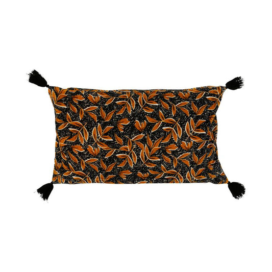 Housse coussin solor noire 50x30cm