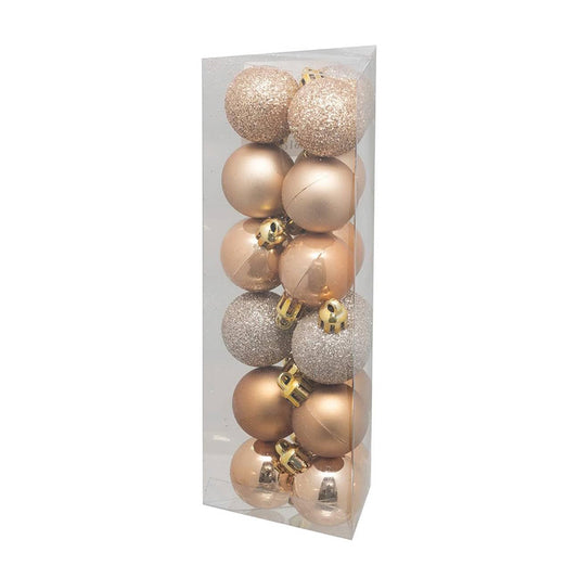 Kit boule de Noël 18 pièces nude 3cm