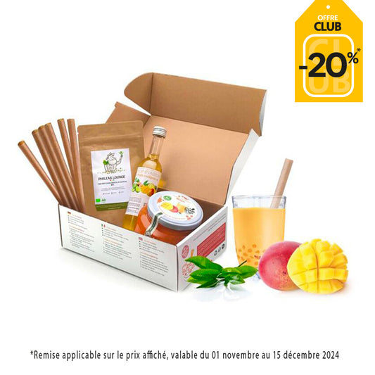 Kit bubble tea perles de fruits mangue