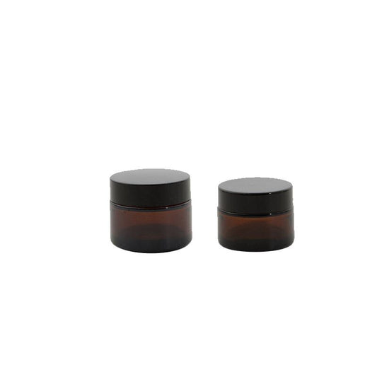 Lot de 2 pots à cosmétique verre