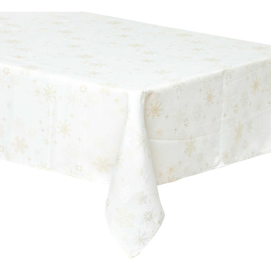 Nappe Noël flocon doré 140x360cm