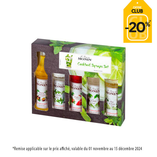 Coffret 5 Sirops pour cocktail 5cl