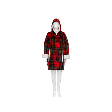 Plaid manches rouge imprimé tartan