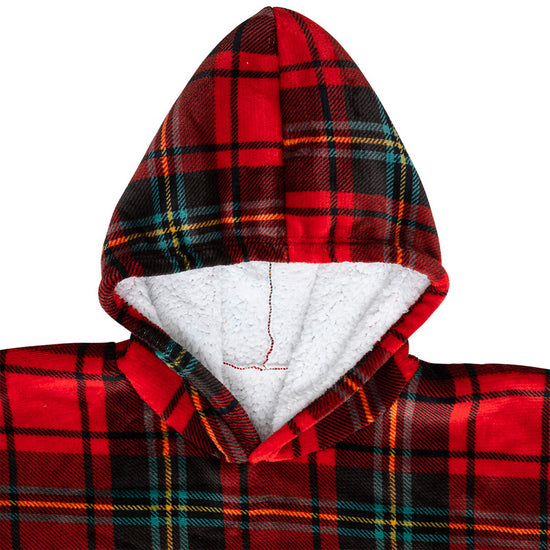 Plaid manches rouge imprimé tartan