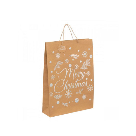 Sac cadeau kraft décor mery christm