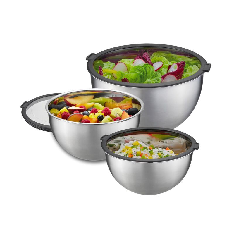 Set de 3 bols mondi inox