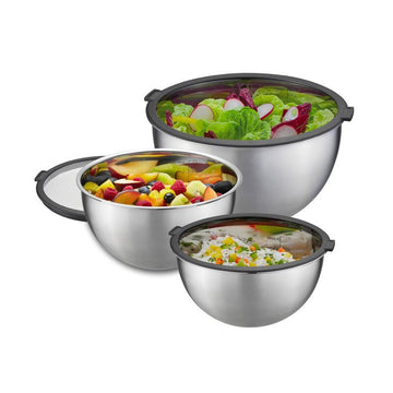 Set de 3 bols mondi inox