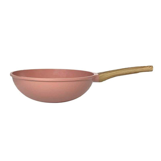 Wok 28cm antiadhésif rose