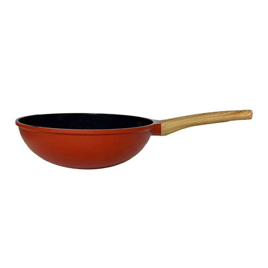 Wok 28cm antiadhésif rouge